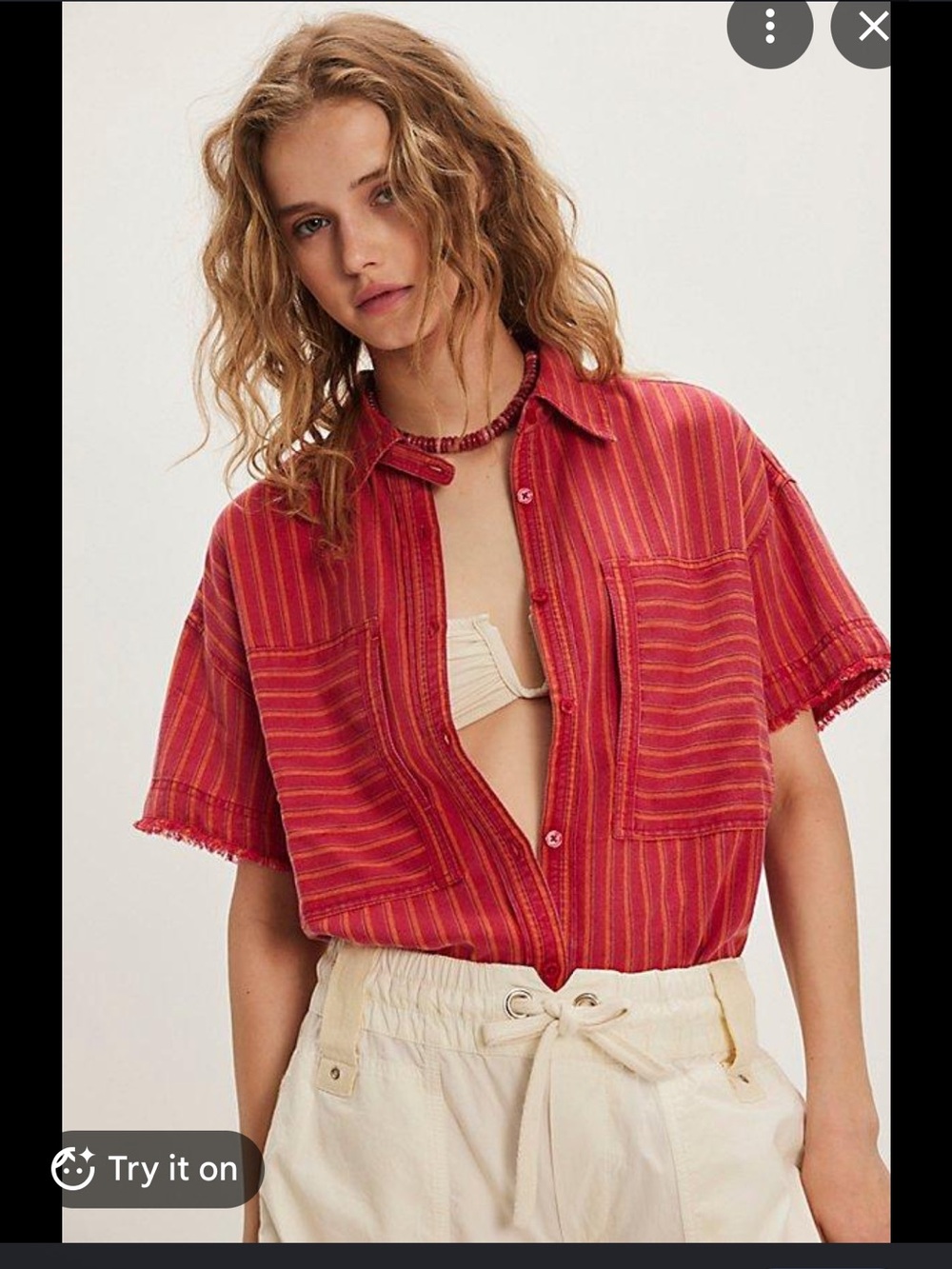 Nwot Free people we the free Christopher linen shirt - Picture 1 of 8